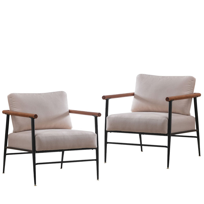 17 Stories 27.3'' Wide Upholstery Armchair With Metal Legs Wayfair